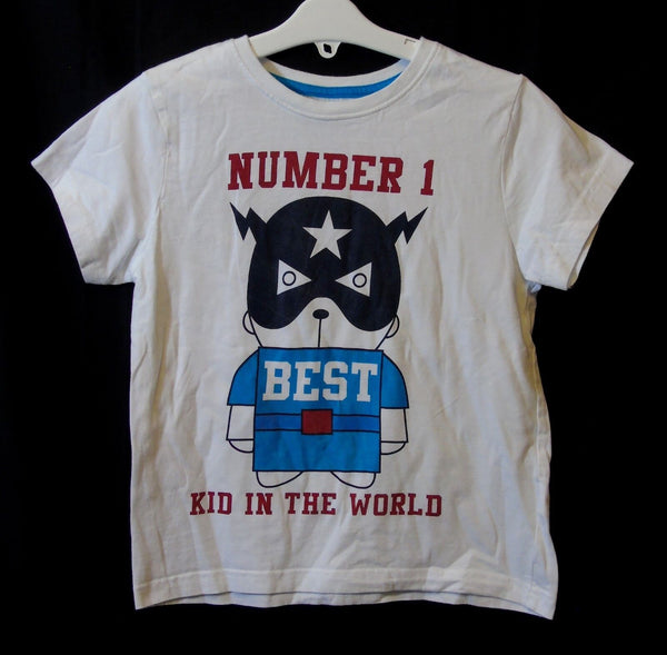 White Slogan Tee T-Shirt Age 6-7 Years Rebel Primark