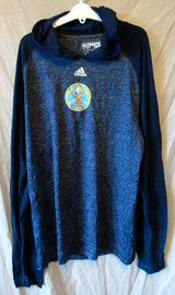 Blue Hooded T-Shirt Tee Age 15-16 Years Adidas Climalite L