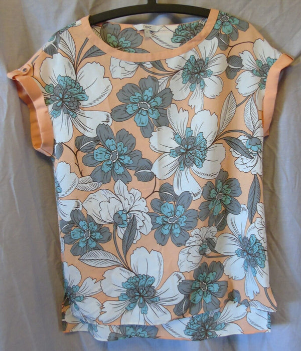 Orange Floral Blouse Top Size 8 Next