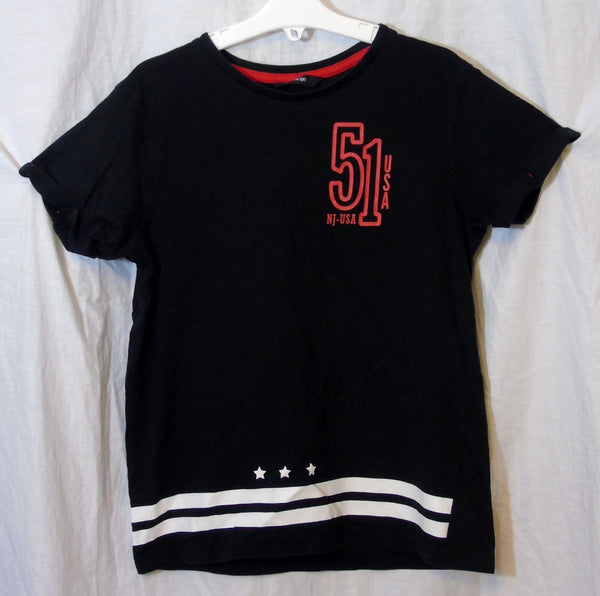 Black Stripe USA Tee T-Shirt Age 9-10 Years George