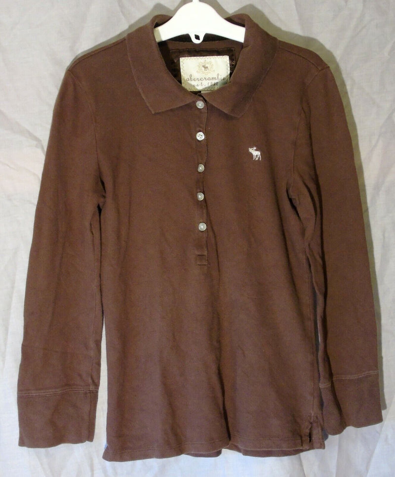 Brown Polo Shirt Top Age 13-14 Years Abercrombie Fitch