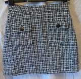 Black Check Smart Work Knit Skirt Size 8 Select 14"L