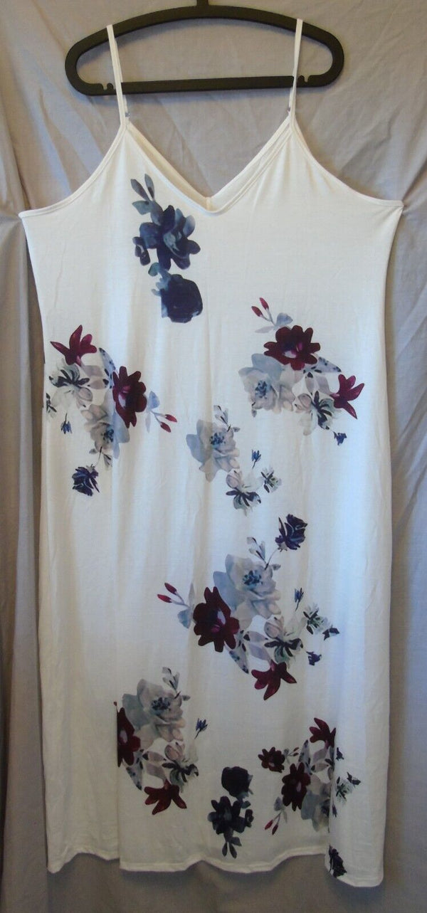 White Floral Stretchy Maxi Dress Size 20 2XL Shein Curve