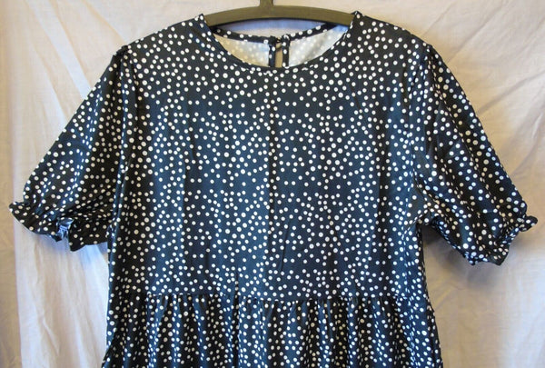 Black White Spotty Maxi Dress Size 10 Shein