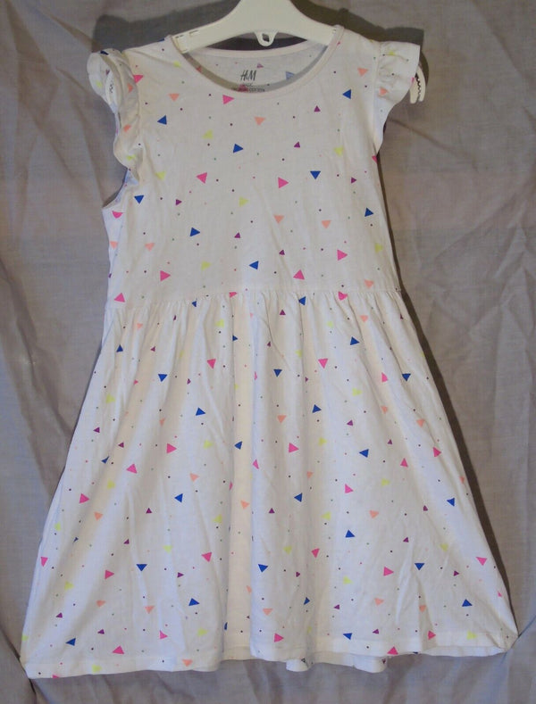 White Organic Cotton Jersey Dress Age 4-5 Years H&M