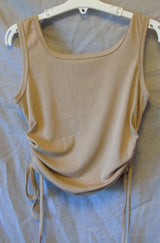 Beige Nude Sheen Laced Crop Top Size 6 XS Age 13-14 Years Shein