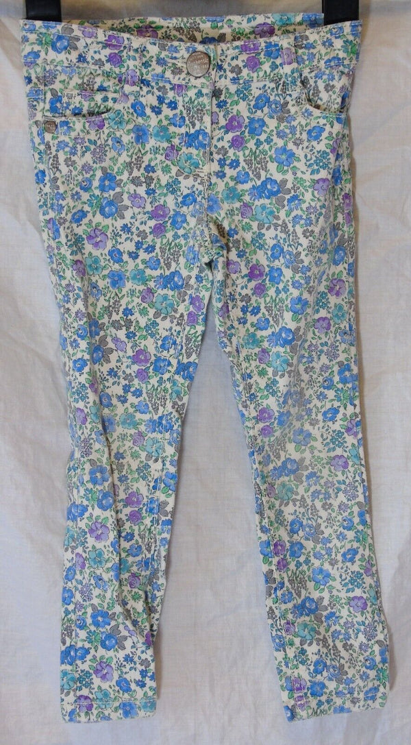 Blue Floral Skinny Stretch Denim Jeans Age 4 Years Next