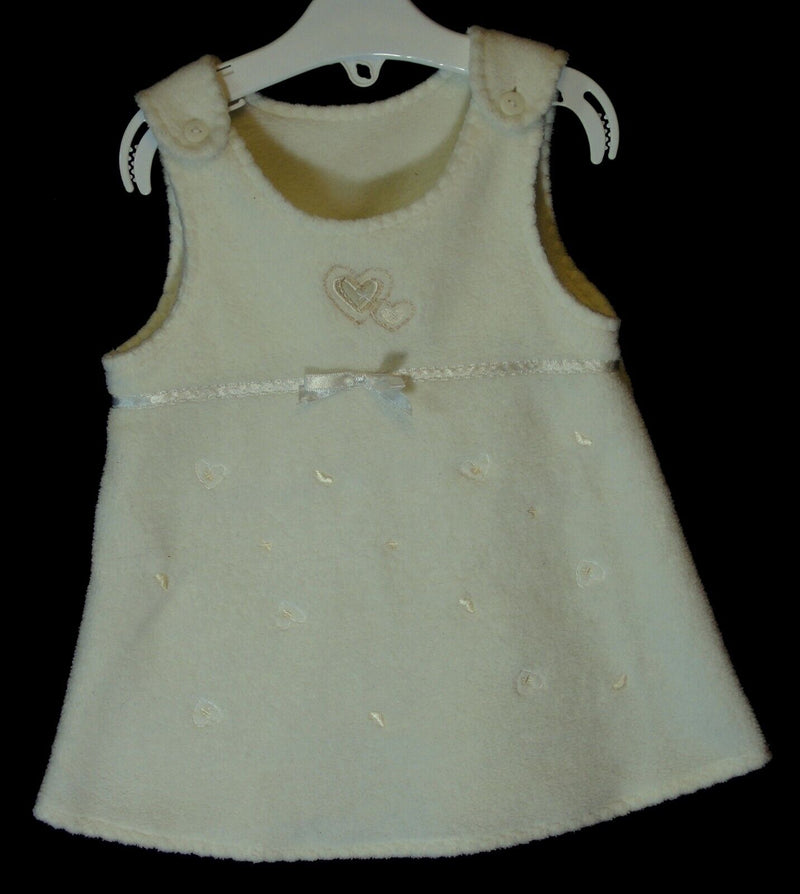 Beige Fleece Embroidered Dress Age 0-3 Months Primark