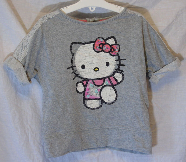 Grey Hello Kitty Sweater Jumper Age 4-5 Years M&S