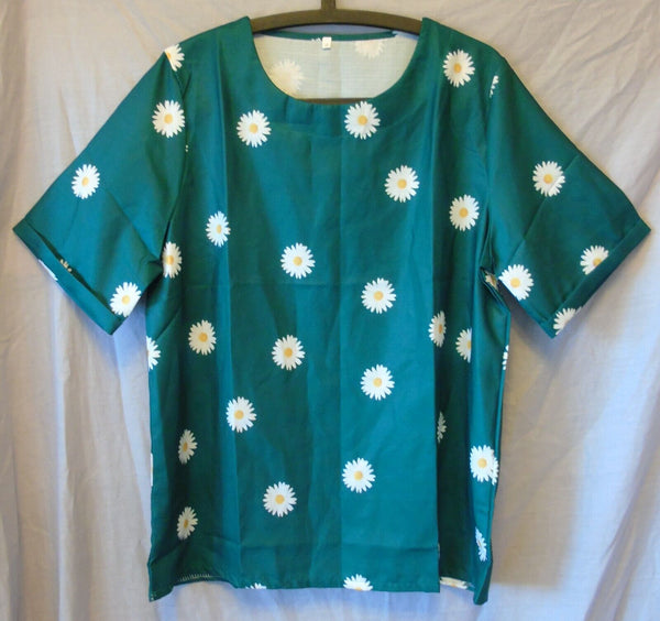 Green Daisy Floral Blouse Top Size 22 3XL Shein Curve