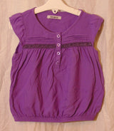 Purple Pleated Blouse Top Age 2-3 Years Pep & Co