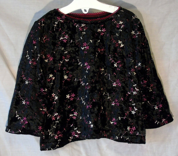 Black Embroidered Crop Top Age 7-8 Years Matalan