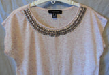 Pink Speckle Beaded T-Shirt Top Size 8 Primark