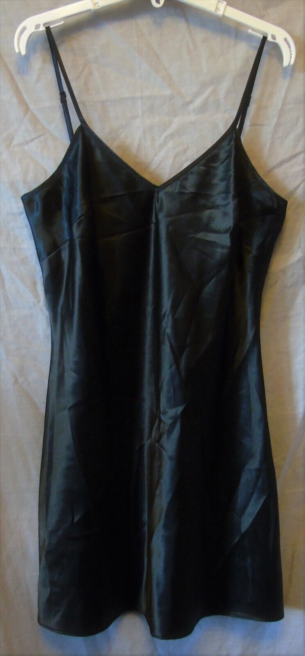 Black Satin Feel Chemise Nightdress Size 10 Shop Direct