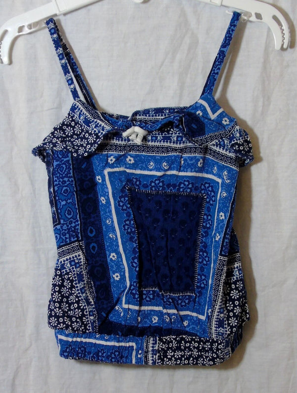 Blue White Floral Sleeveless Top Age 3 Years TU