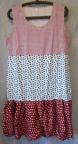 Red Stripe Spot Midi Dress Size 16 XL Shein