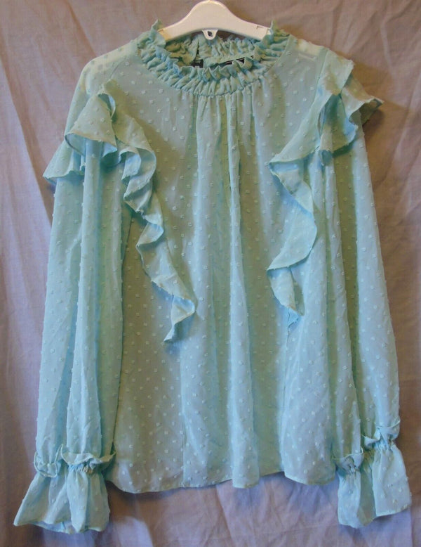 Green Chiffon Top Size 10 Lipsy Age 14-15 Years