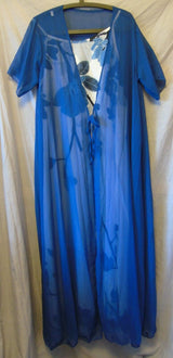 Blue White 2-Piece Chemise Robe Gown Set Size 16 XL Shein