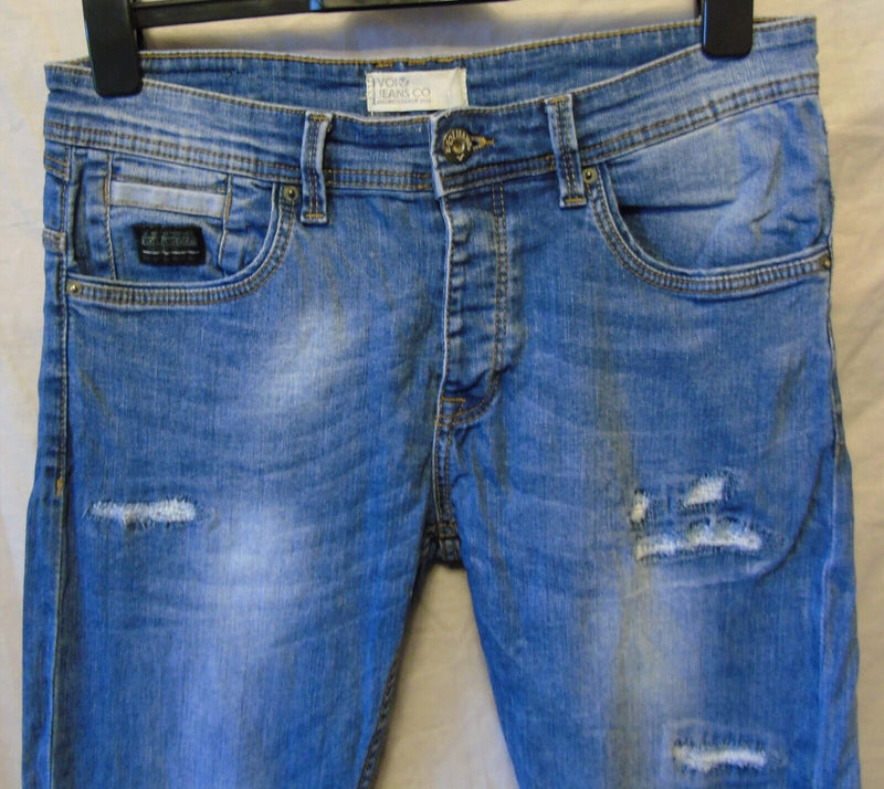 Blue Distressed Regular Jeans W32" L31" Voi