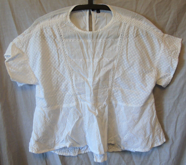 Womens Girls Topshop White Embroidered Summer Blouse Top Size 8 Age 14-15 Years