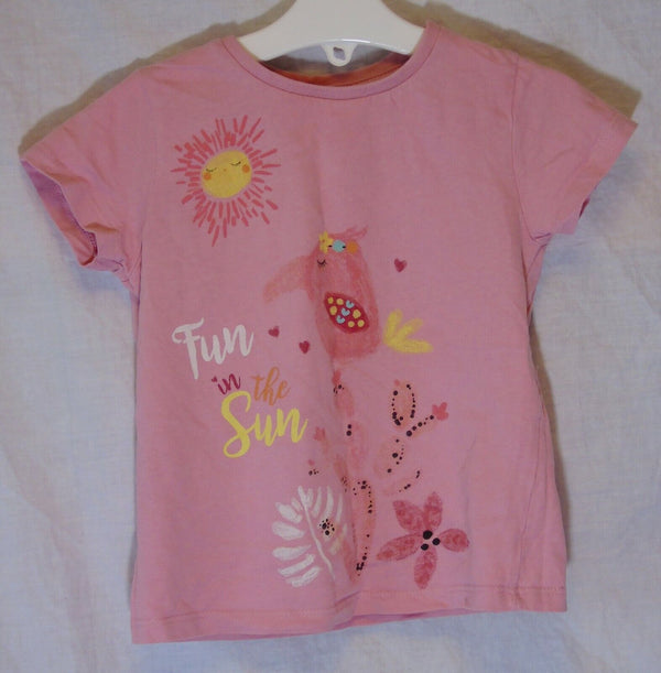 Pink Tropical Tee T-Shirt Age 2-3 Years Nutmeg