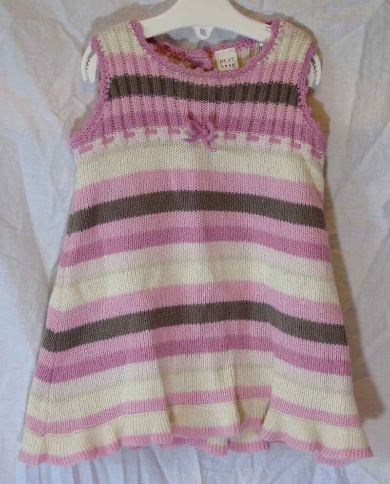 Pink Stripe Wool Blend Jumper Dress Age 3-6 Months Next