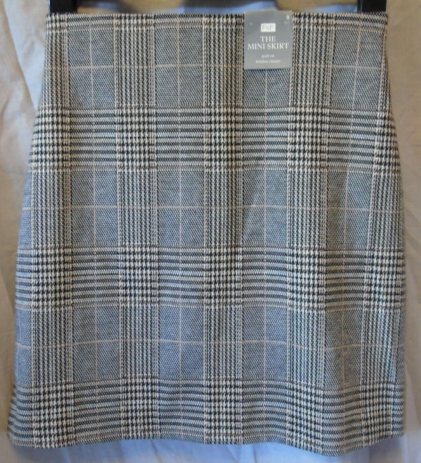 Grey Check Smart Work Mini Skirt Size 8 F&F 18"L