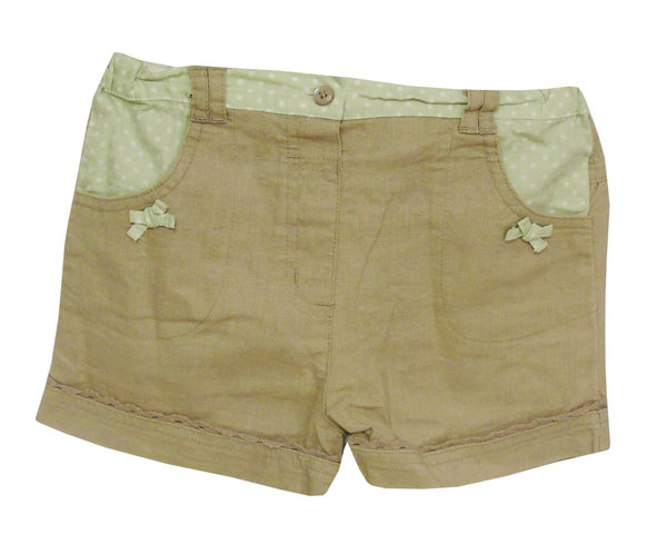 Beige Linen Blend Shorts Age 4-5 Years Mini Mode