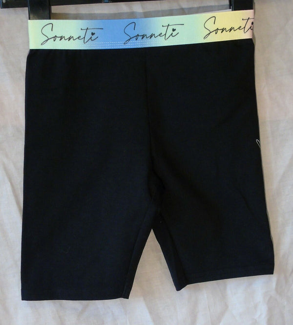 Black Sheen Stretchy Gym Shorts Age 8-9 Years Sonneti