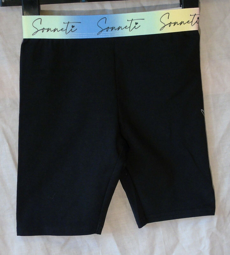 Black Sheen Stretchy Gym Shorts Age 8-9 Years Sonneti