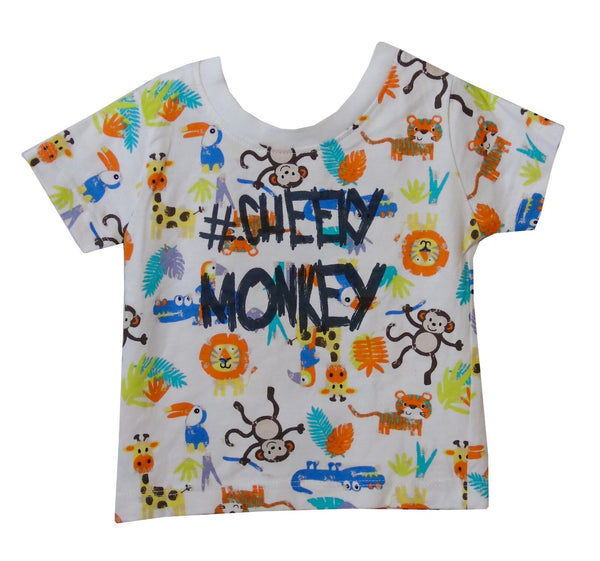 Monkey Animals T-Shirt Age 3-6 Months Peacocks