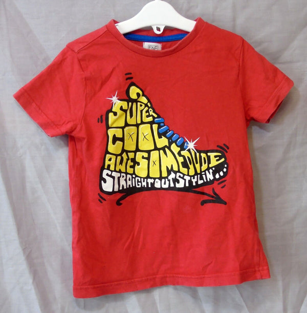 Red Awesome Dude Funny T-Shirt Age 4-5 Years F&F