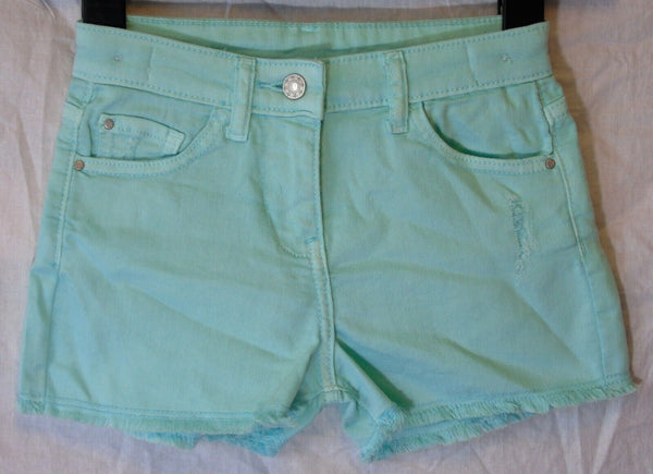 Green Distressed Frayed Denim Shortie Shorts Age 8 Years Matalan