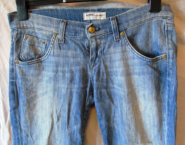 Light Blue Whiskered Denim Size 16 Lee 34"W 33"L