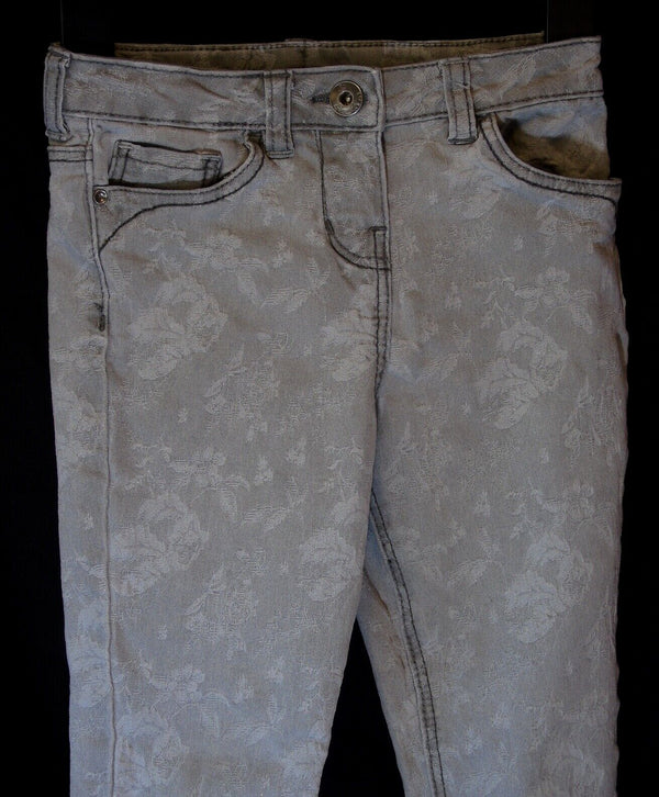 Grey Denim Floral Slim Stretch Jeans Age 5-6 Years George