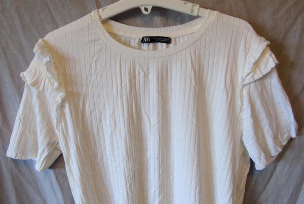 White Stretchy T-Shirt Top Age 13-14 Years Zara M