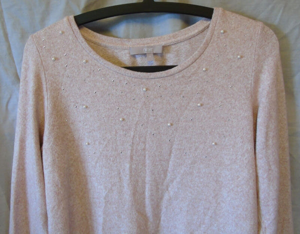 Pink Sparkly Pearl Soft Knit Jumper Size 8 Next