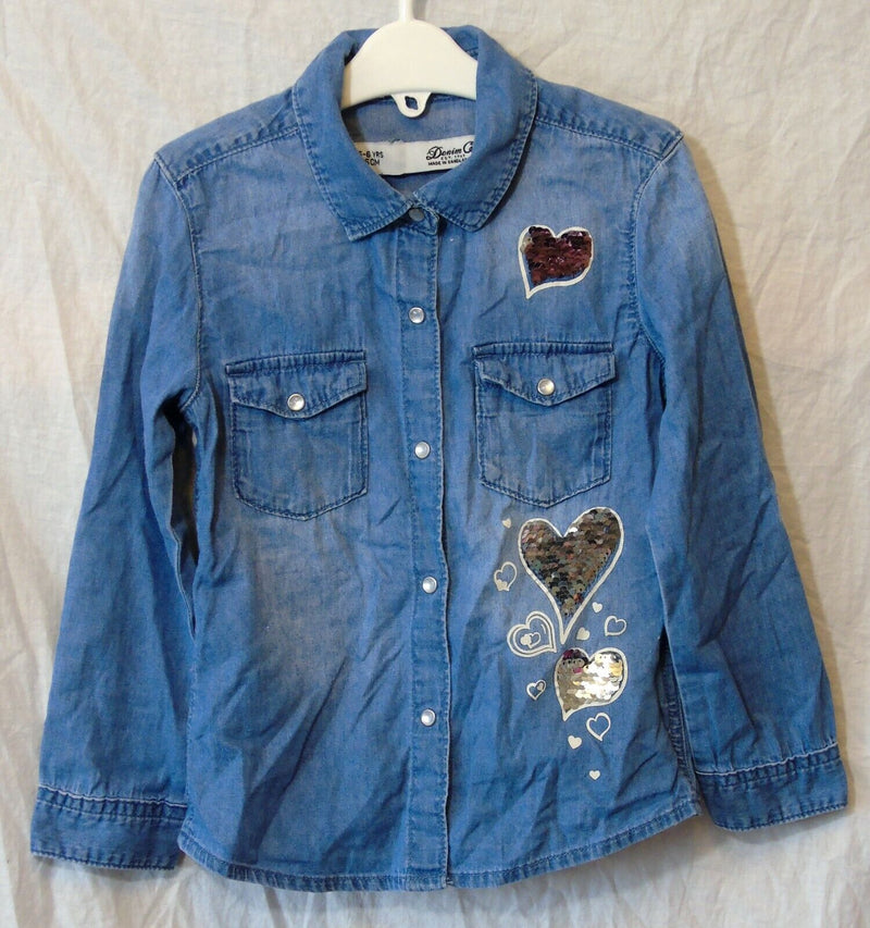 Blue Denim Long Sleeve Shirt Blouse Age 5-6 Years Primark