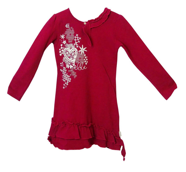 Magenta Pink Ruffle Dress Age 6 Years Elle