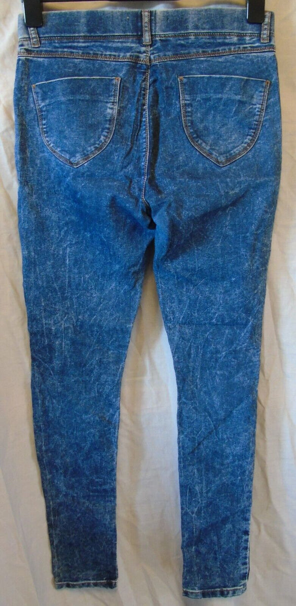 Blue Acid Wash Jeggings Stretch Jeans Size 10 Dorothy Perkins