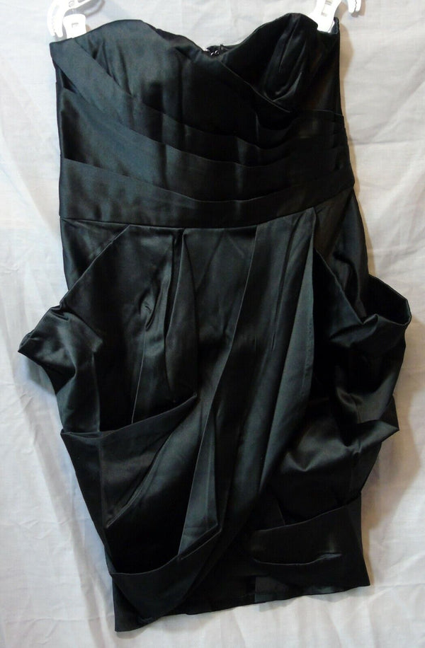 Black Satin Prom Party Dress Age 14-15 Years Goddess London