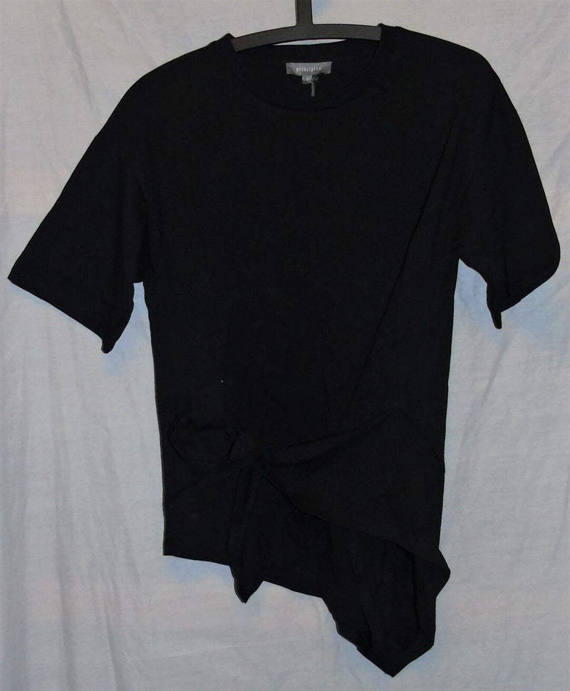 Black Tie Front T-Shirt Top Size 12 Principles