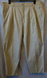 Beige Pleat Front Chino Trousers W42" L30" Levi's Dockers