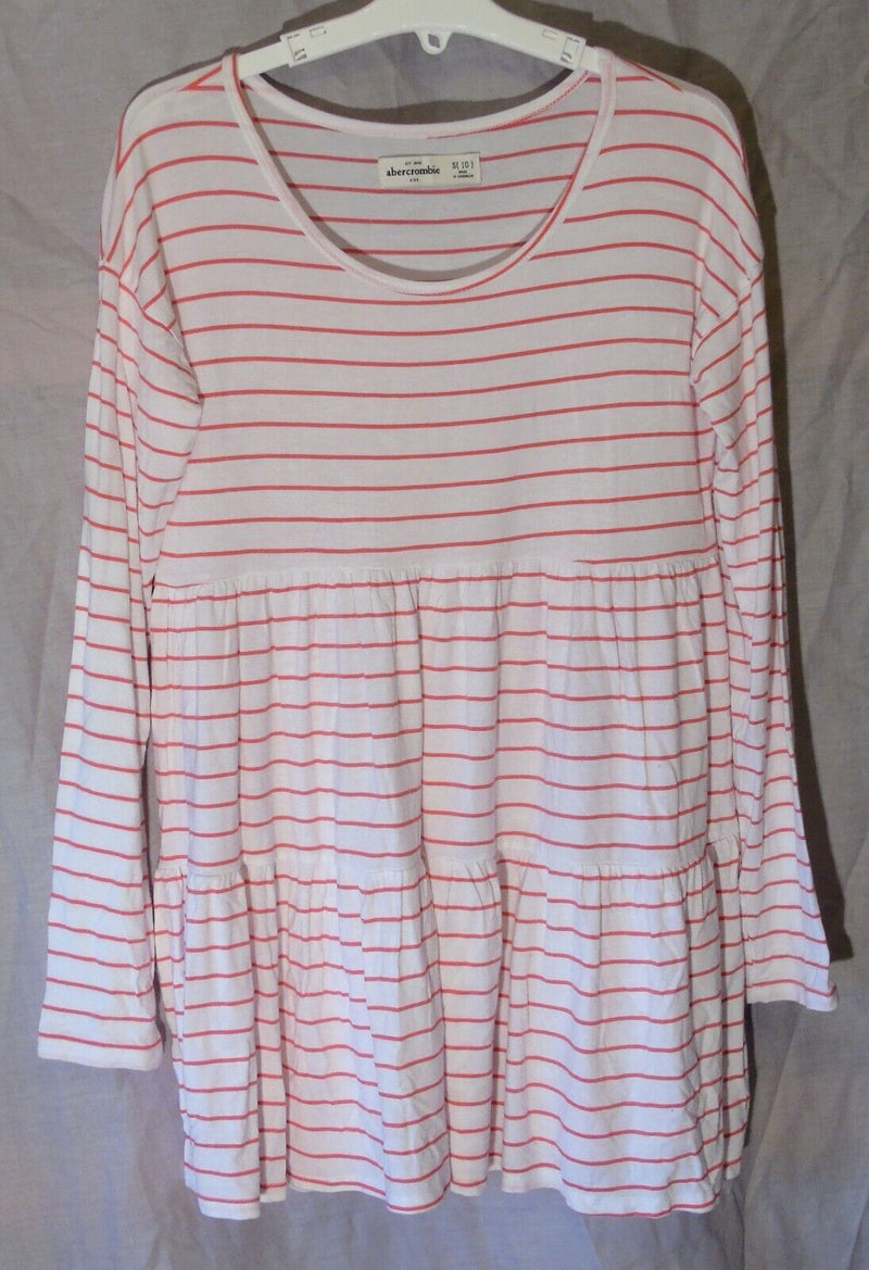 Pink Stripe Long Sleeve Dress Age 10 Years Abercrombie Fitch