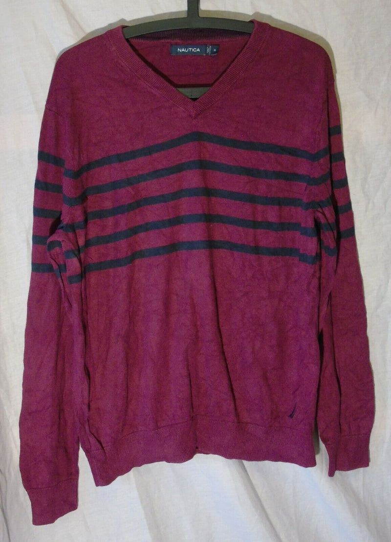 Red Stripe Thin Knit Jumper Size M Medium Nautica