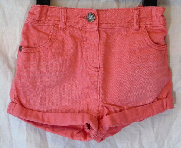 Pink Denim Shortie Shorts Age 2-3 Years George