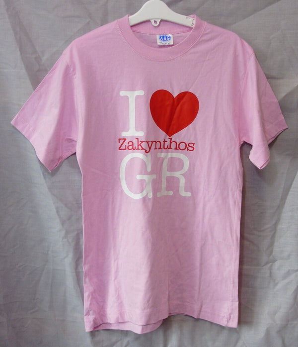 Pink Zakynthos Zante Greece T-Shirt Top Age 12-13 Years