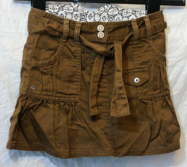 Brown Denim Belted Waist Cargo Skirt Age 4 Years Next