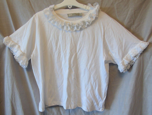 Lace Trimmed T-Shirt Top Size 10 Asos Age 14-15 Years