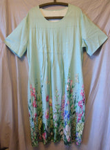 Green Pleat Front Floral Chemise Nightie Size 16 XL Shein